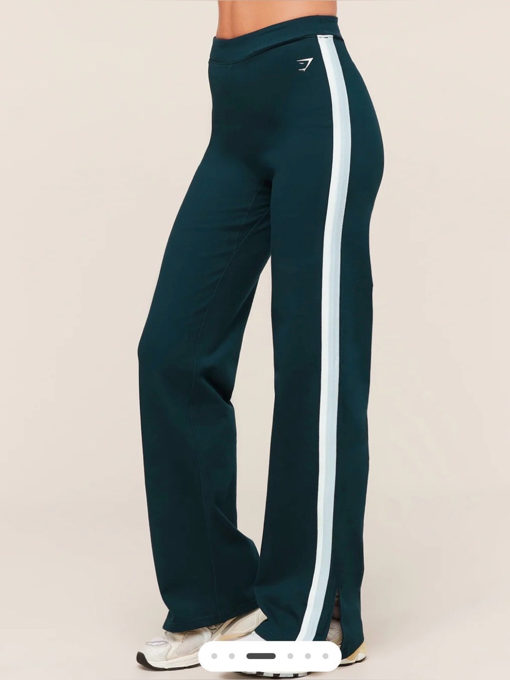 NEW Gymshark Piping Wide Leg Pants in a deep petrol blue. Size X-Small